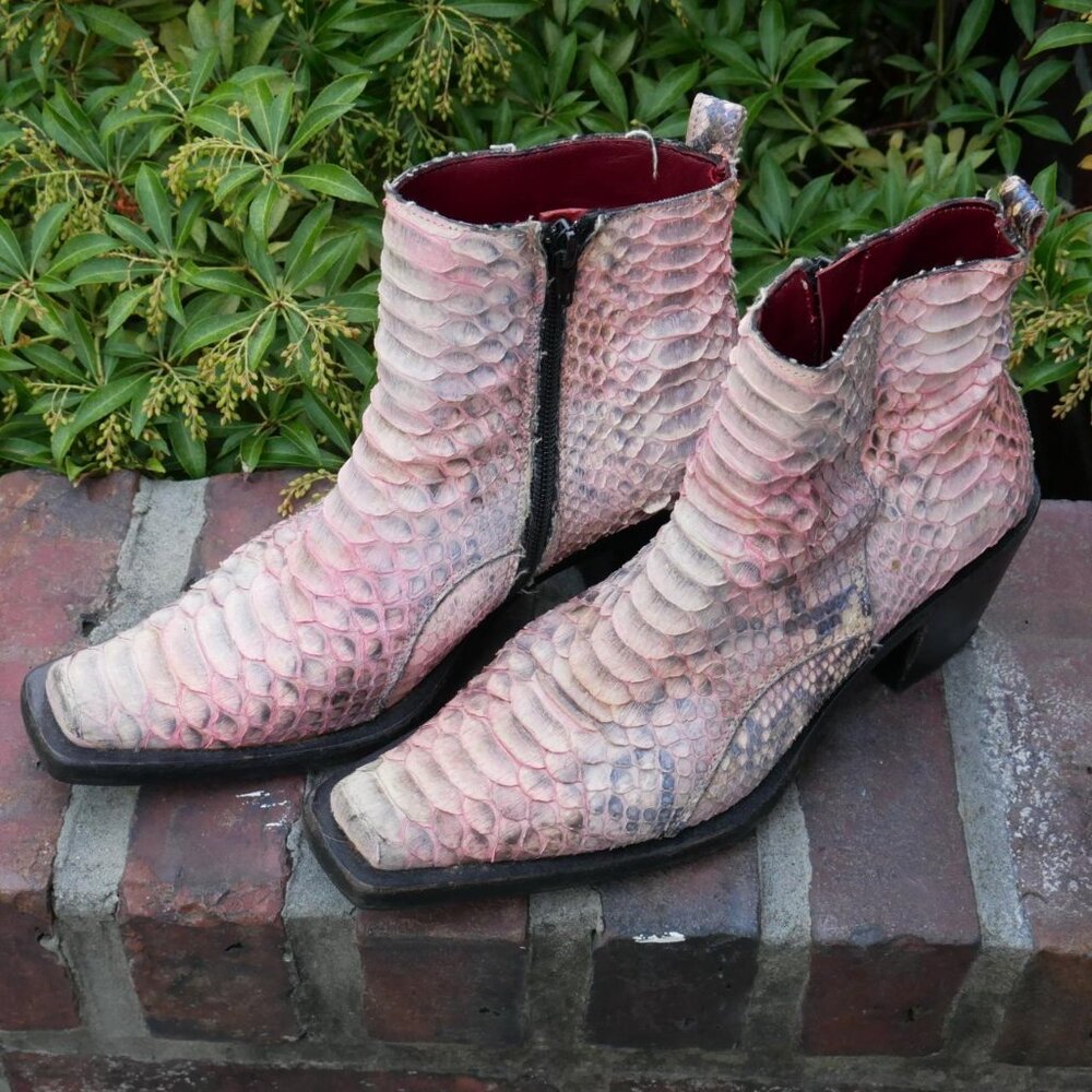 Amazing Pink Python Cowboy Boots - image 1